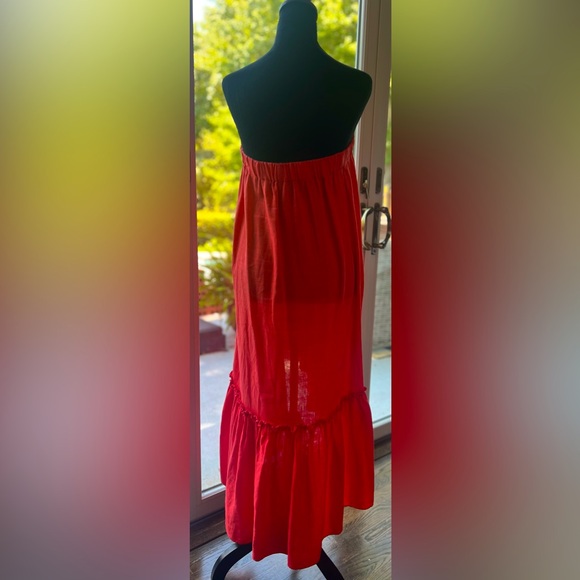 Versatile asymmetrical linen strapless dress or skirt. - Picture 2 of 4
